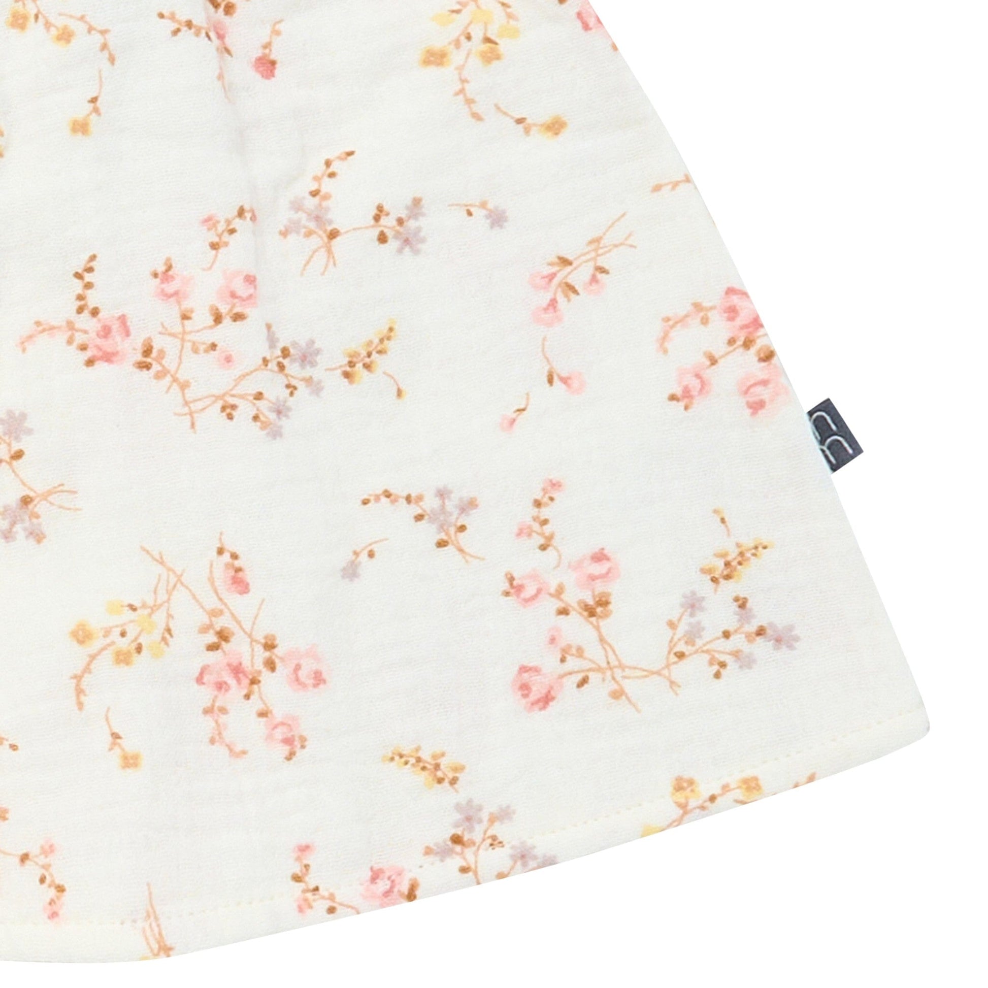 2-Piece Baby Girls Ivory Bunches Floral Puffled Sleeve Dress and Diaper Cover Set