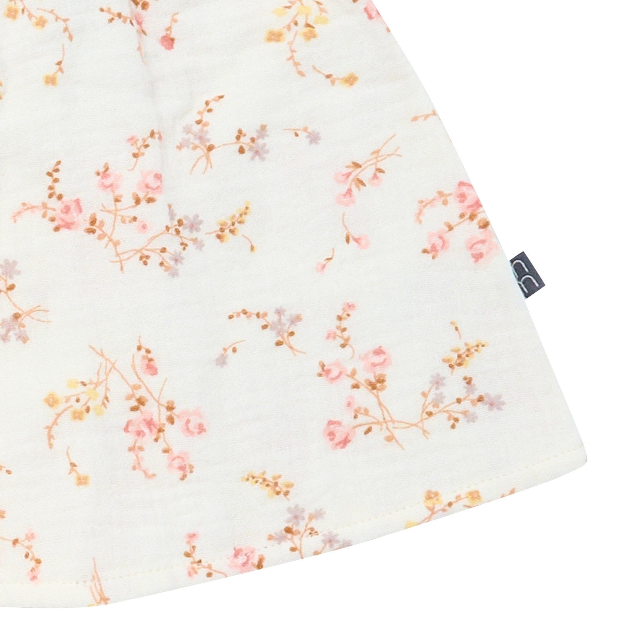 2-Piece Baby Girls Ivory Bunches Floral Puffled Sleeve Dress and Diaper Cover Set