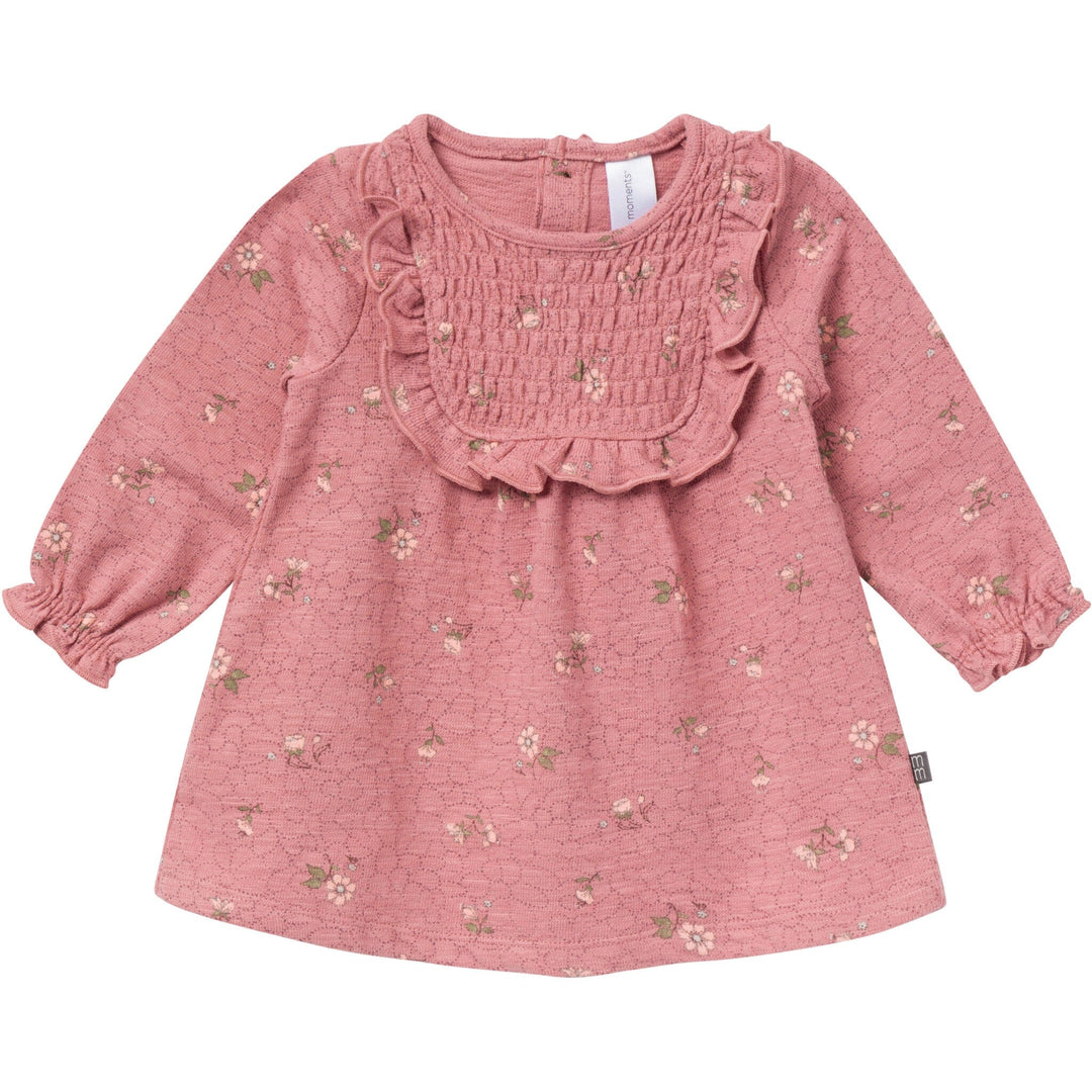 2-Piece Baby Girls Old Rose Floral Dress and Tights Set Dresses Gerber® 
