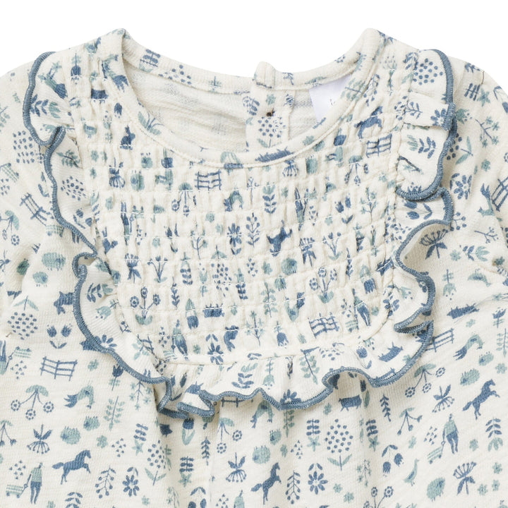 2-Piece Baby Girls Petit Blue Country Dress and Tights Set Dresses Gerber® 