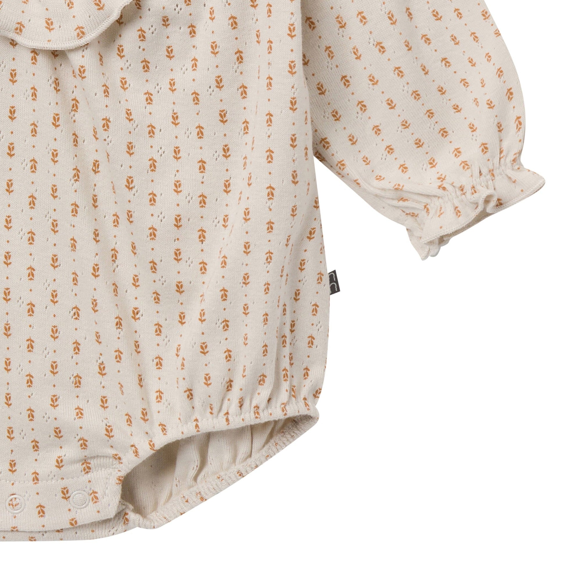 2-Piece Baby Girls Brown Fleur Bubble Romper Bubble Romper and Tights Rompers Gerber® 