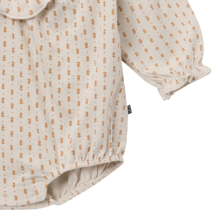 2-Piece Baby Girls Brown Fleur Bubble Romper Bubble Romper and Tights Rompers Gerber® 