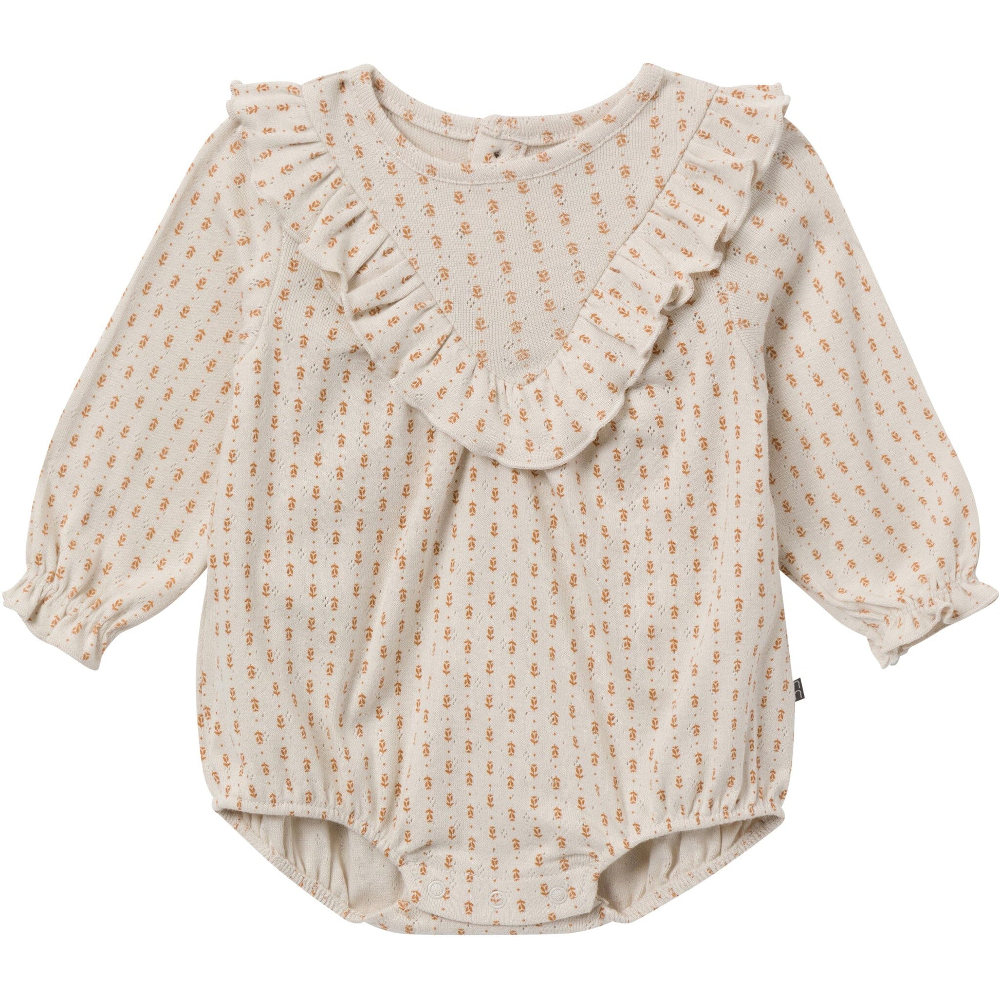 2-Piece Baby Girls Brown Fleur Bubble Romper Bubble Romper and Tights Rompers Gerber® 