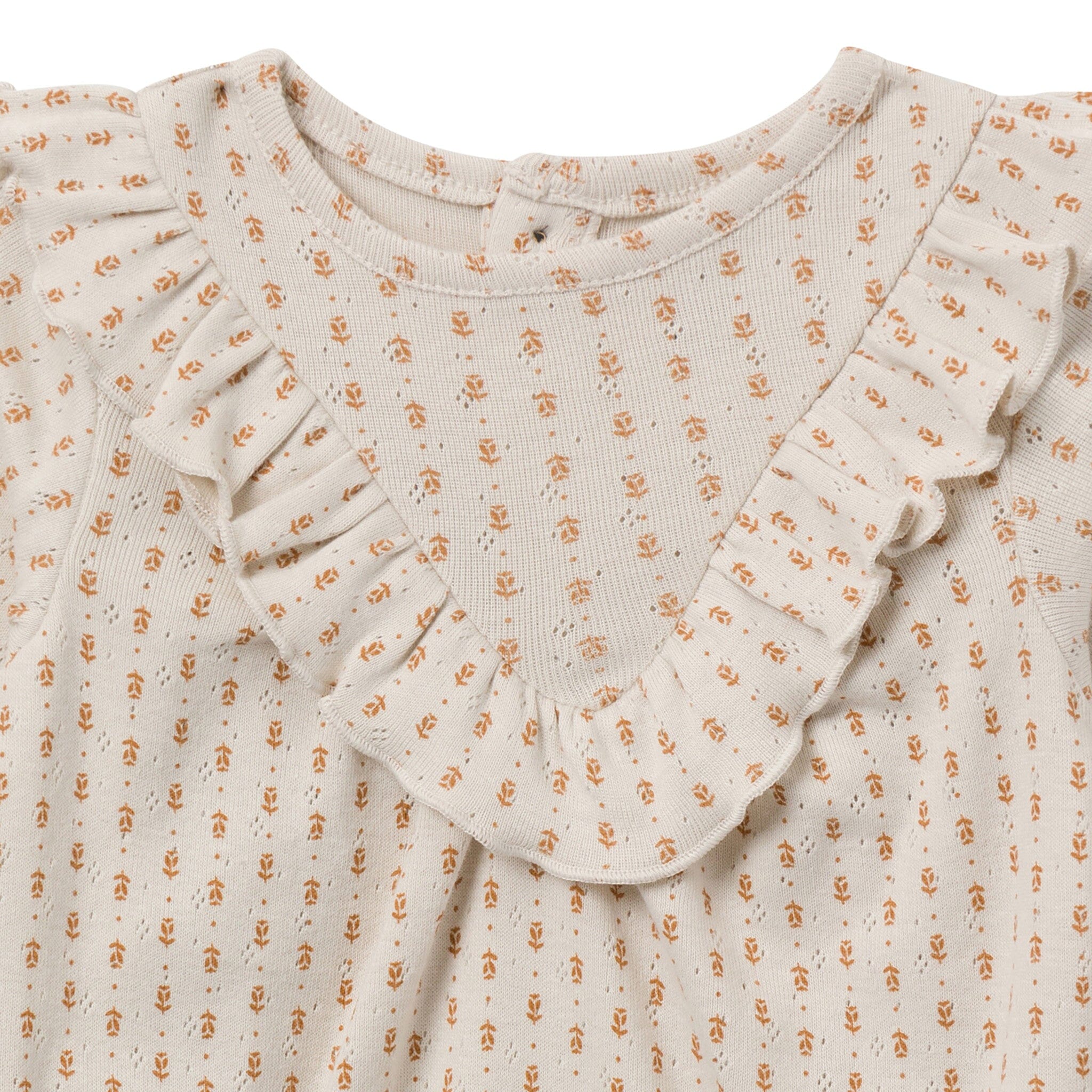 2-Piece Baby Girls Brown Fleur Bubble Romper Bubble Romper and Tights Rompers Gerber® 