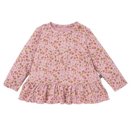 2-Piece Baby Girls Rose Ditsy Floral Hacci Peplum Top and Pants