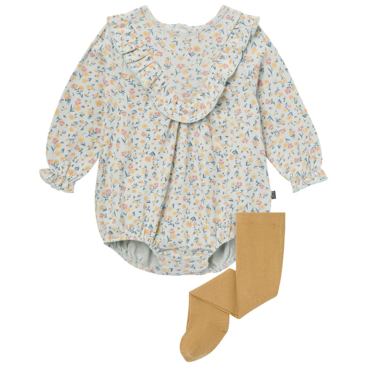 2-Piece Baby Girls Tiny Floral Bubble Romper and Tights Rompers Modern Moments™ by Gerber® 