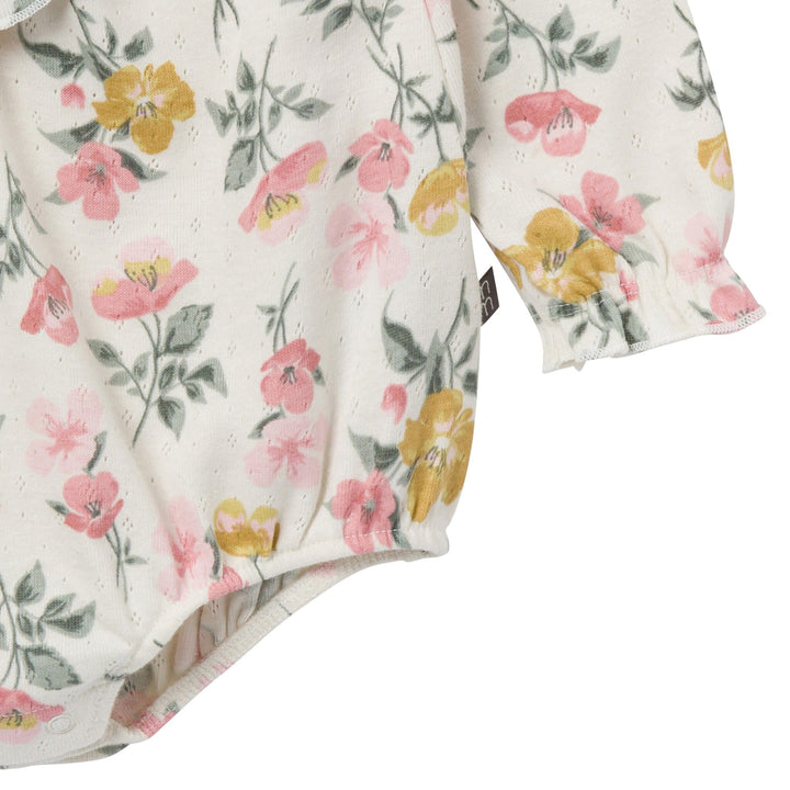 2-Piece Baby Girls Large Floral Bubble Romper Bubble Romper and Tights Rompers Gerber® 