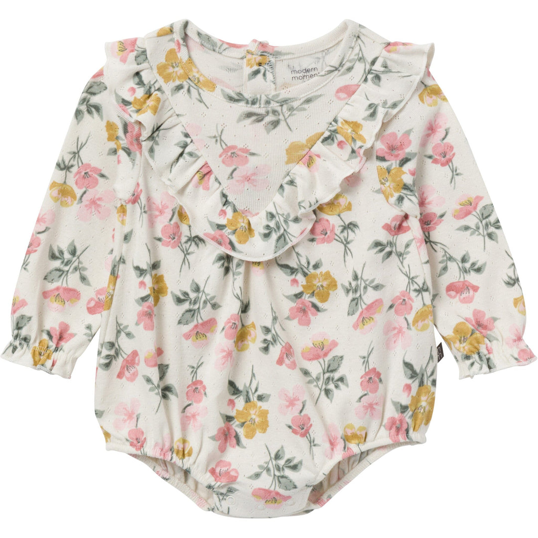 2-Piece Baby Girls Large Floral Bubble Romper Bubble Romper and Tights Rompers Gerber® 