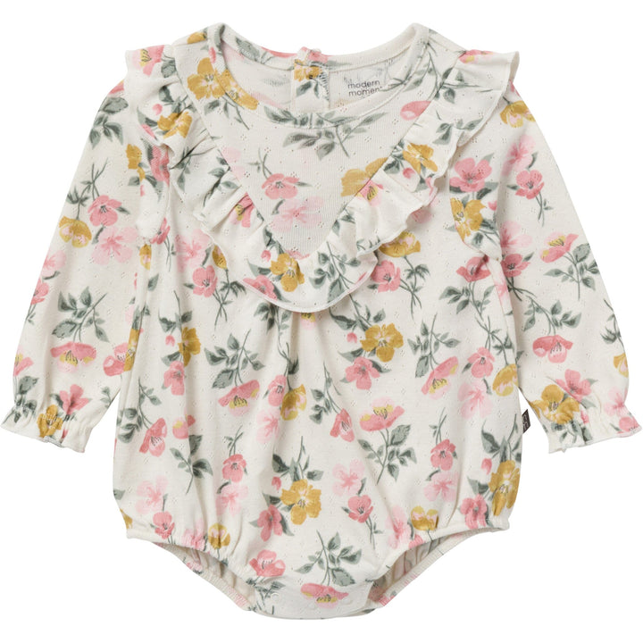 2-Piece Baby Girls Large Floral Bubble Romper Bubble Romper and Tights Rompers Gerber® 