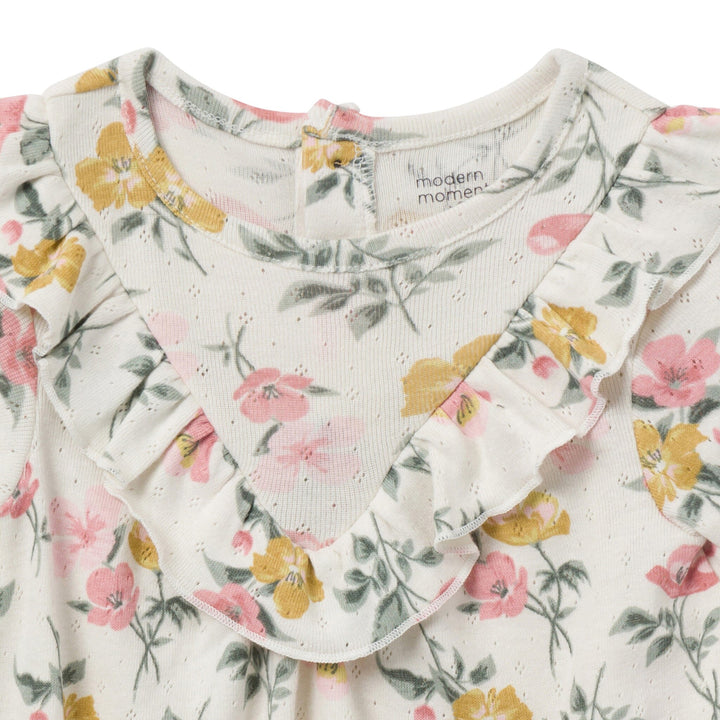 2-Piece Baby Girls Large Floral Bubble Romper Bubble Romper and Tights Rompers Gerber® 