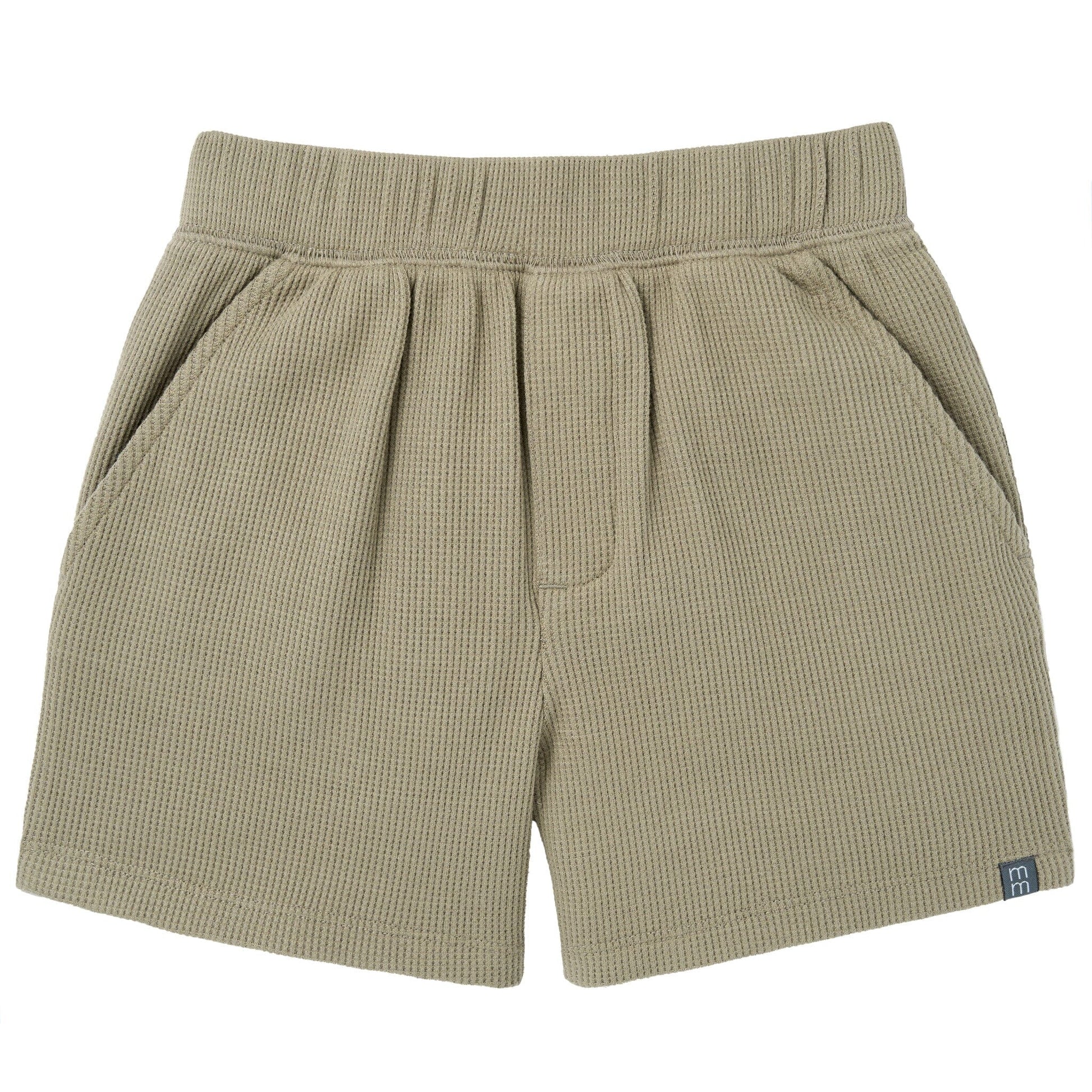2-Piece Baby Boys Muted Olive Johnny Collar Shirt and Shorts outfits Modern Moments™ by Gerber® 