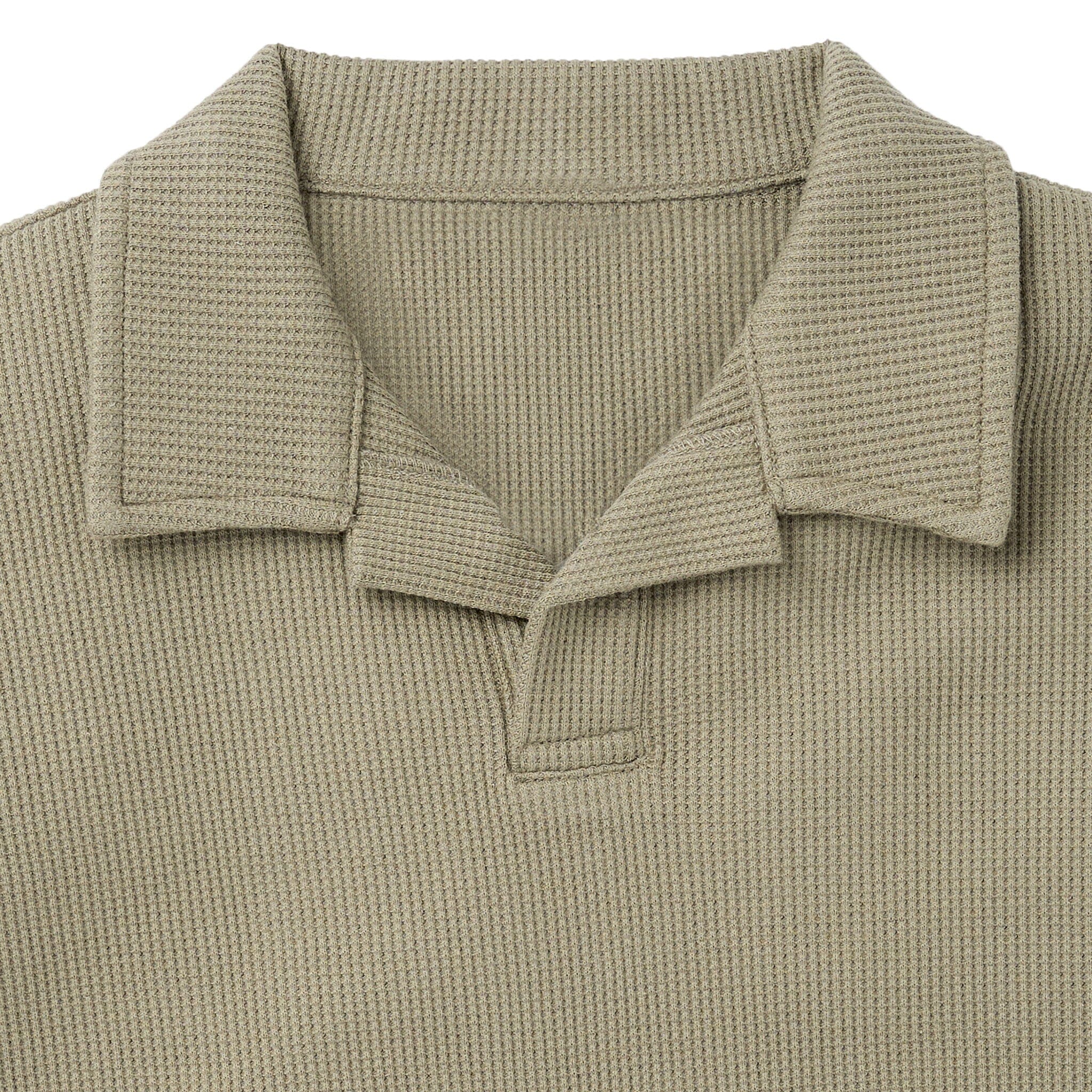 2-Piece Baby Boys Muted Olive Johnny Collar Shirt and Shorts outfits Modern Moments™ by Gerber® 