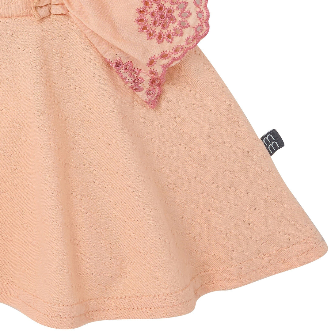2-Piece Girls Apricot Cream Dusty Rose Eyelet Top and Shorts outfits modern moments™ by Gerber® 