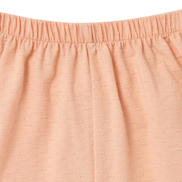 2-Piece Girls Apricot Cream Dusty Rose Eyelet Top and Shorts outfits modern moments™ by Gerber® 
