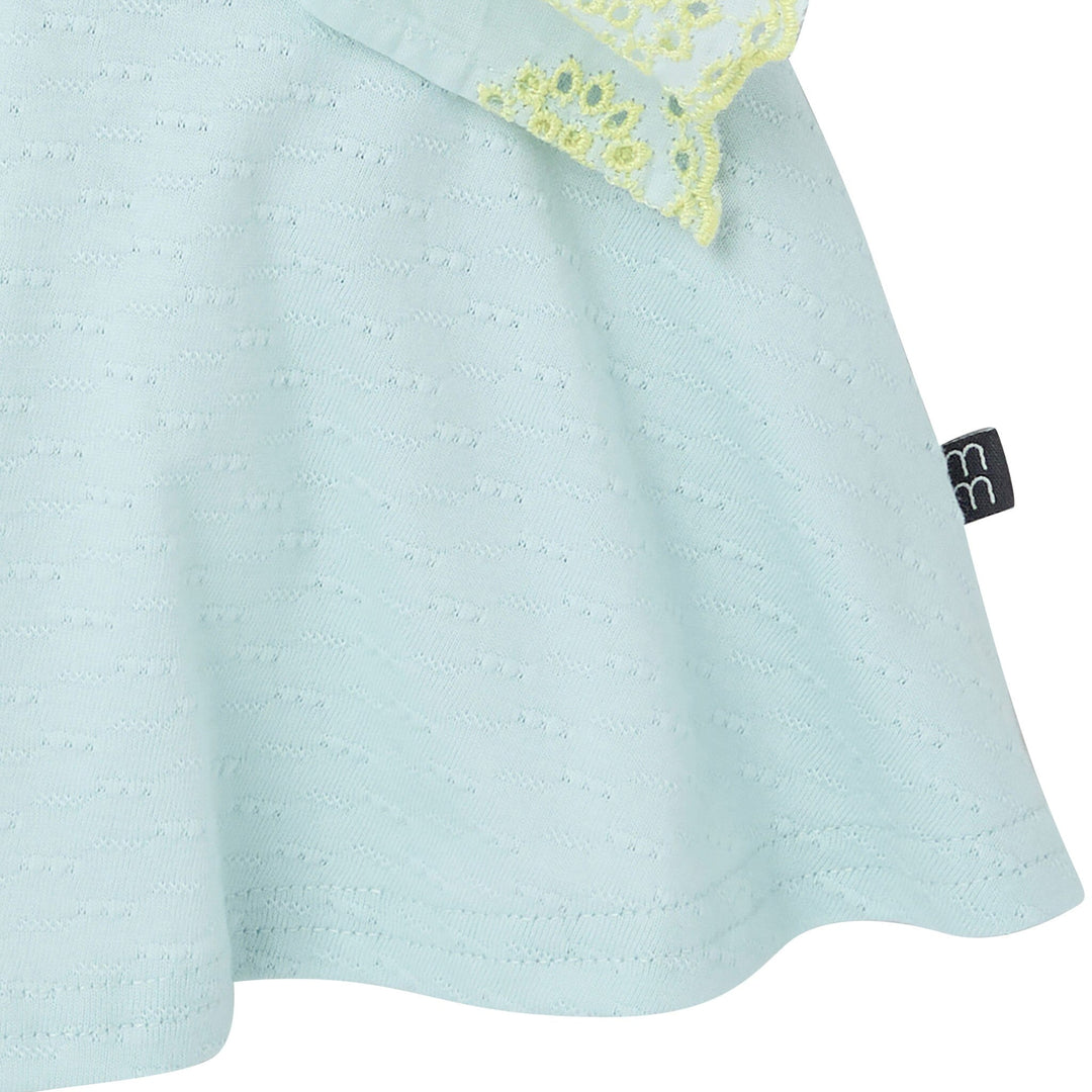 2-Piece Girls Misty Blue Happy Shoes Eyelet Top and Shorts outfits modern moments™ by Gerber® 