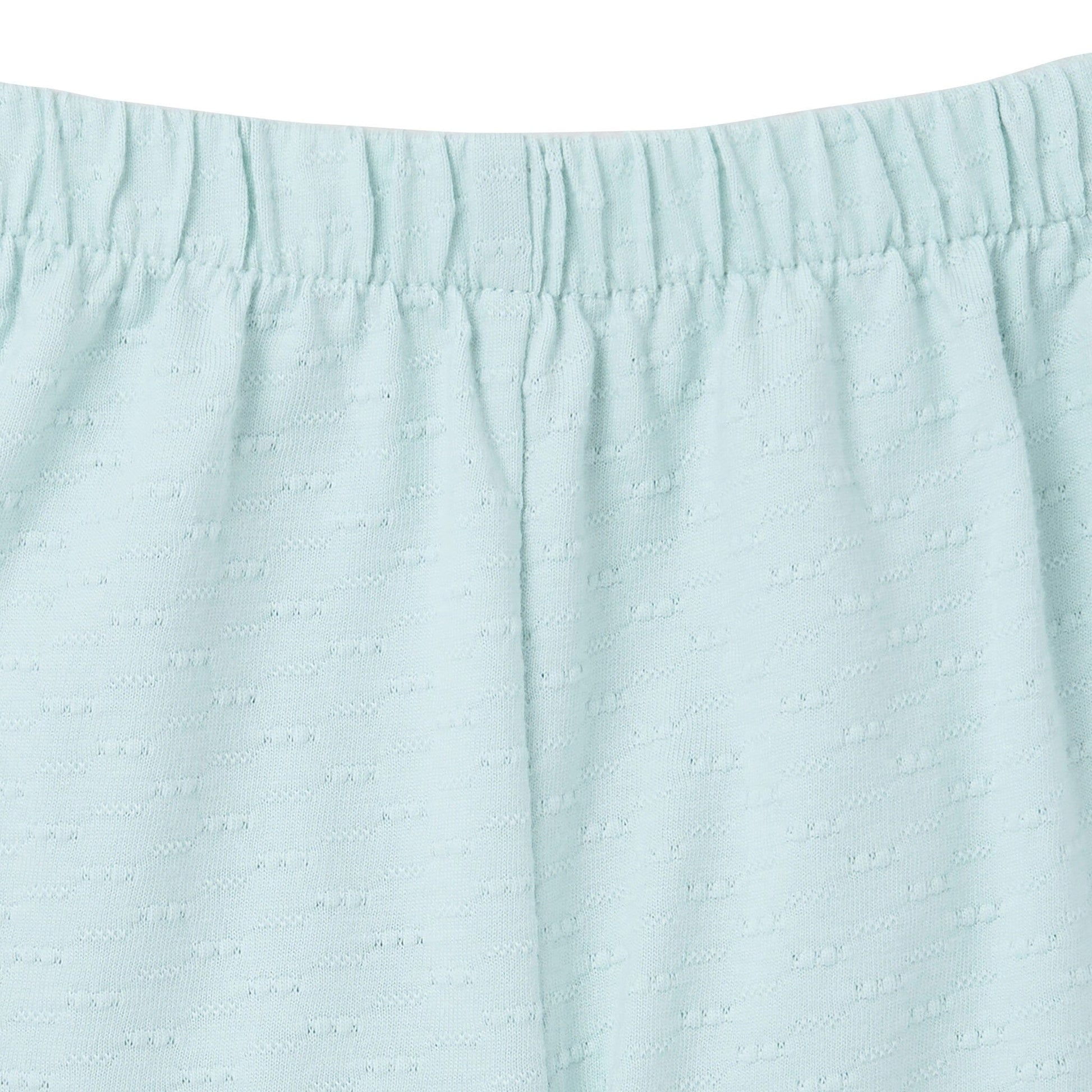 2-Piece Girls Misty Blue Happy Shoes Eyelet Top and Shorts outfits modern moments™ by Gerber® 