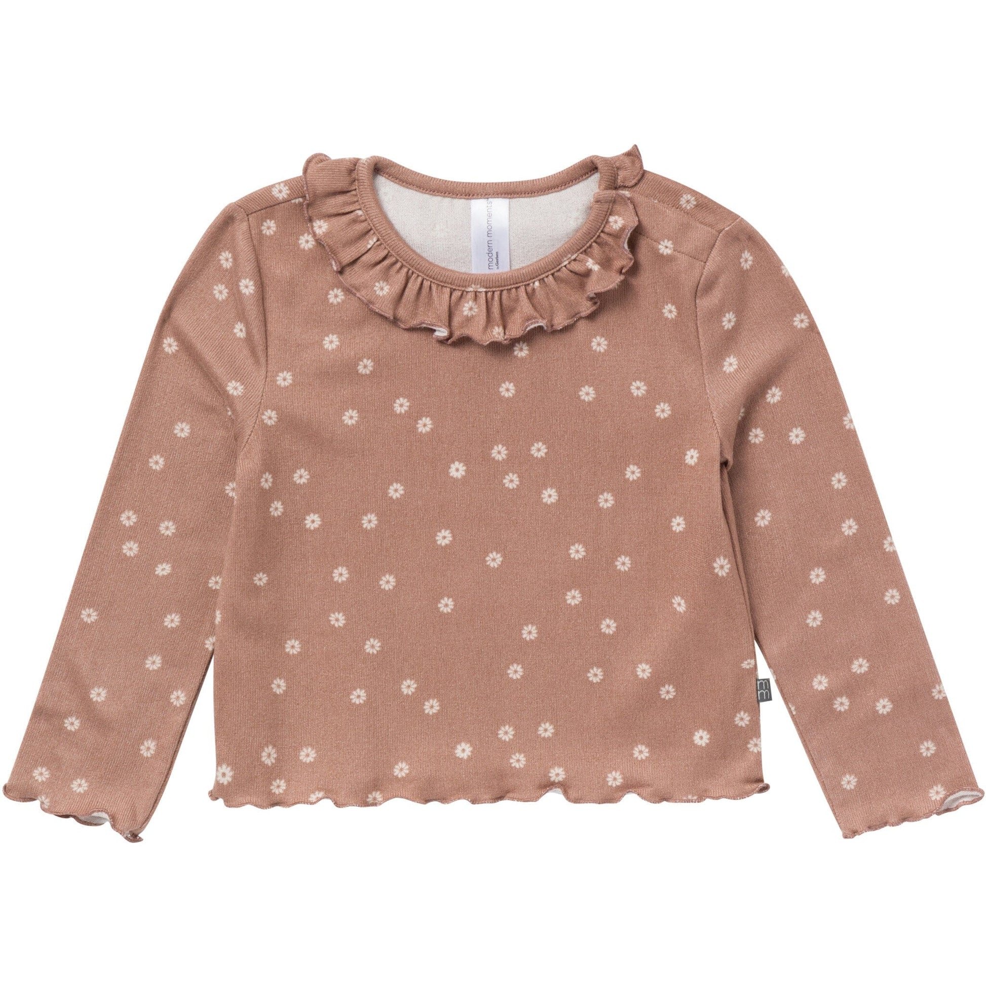 2-Piece Baby Girls Brown Ruffle Collar Top and Flare Pant Set Outfits & Sets Gerber® 