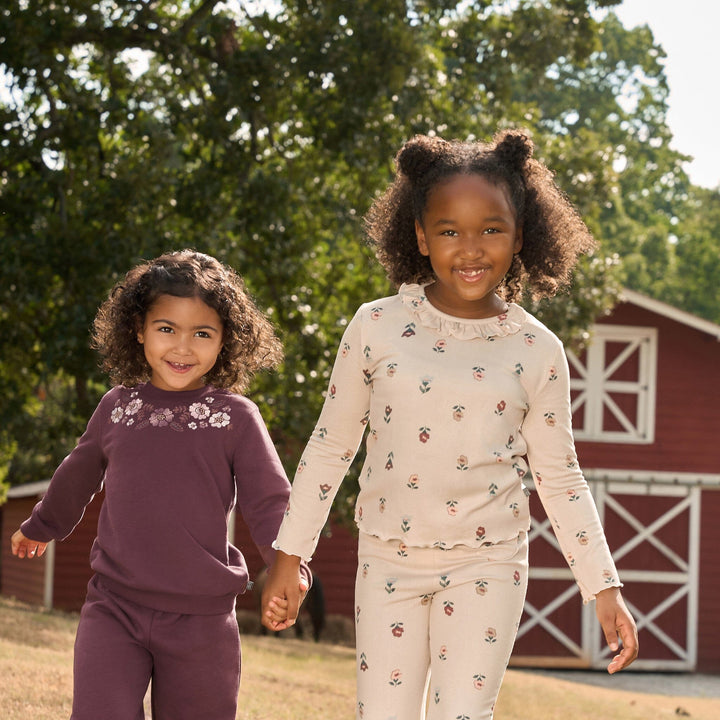 2-Piece Baby Girls Purple Sweatshirt and Jogger Set Outfits & Sets Gerber® 