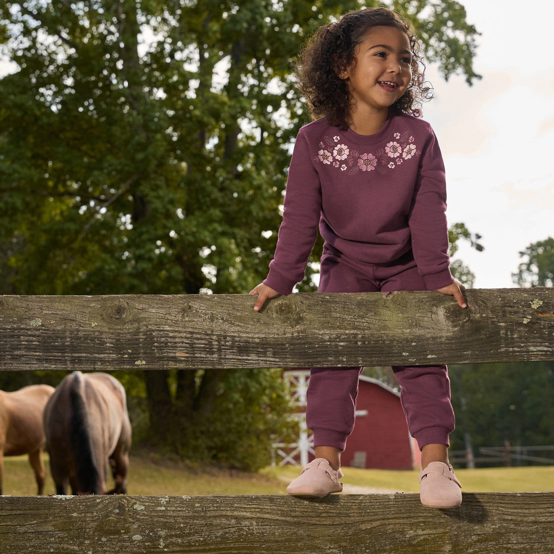2-Piece Baby Girls Purple Sweatshirt and Jogger Set Outfits & Sets Gerber® 