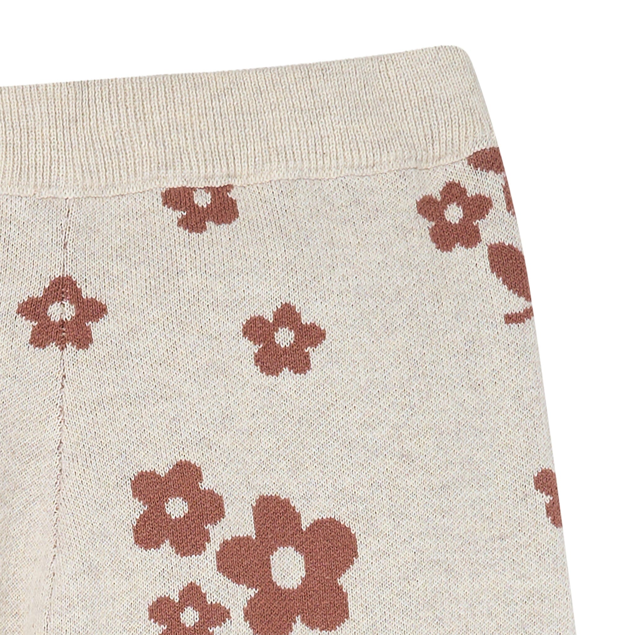 2-Piece Baby Girls Nutmeg Flowers Jacquard Seater Knit Top and Pant Set Outfits & Sets Gerber® 