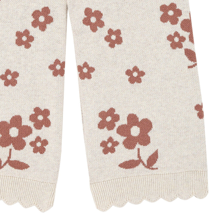 2-Piece Baby Girls Nutmeg Flowers Jacquard Seater Knit Top and Pant Set Outfits & Sets Gerber® 