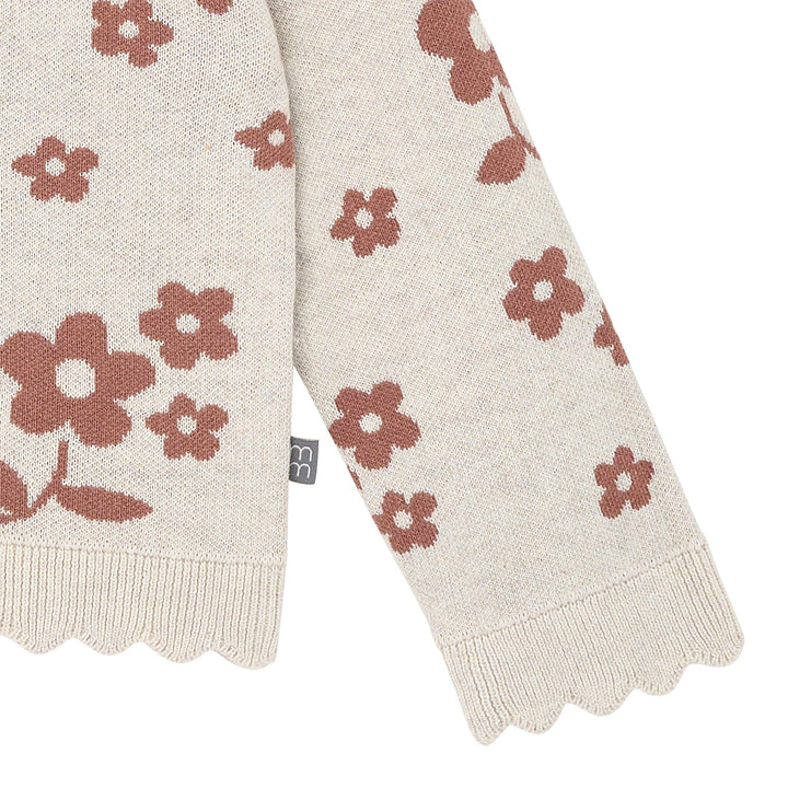 2-Piece Baby Girls Nutmeg Flowers Jacquard Seater Knit Top and Pant Set Outfits & Sets Gerber® 