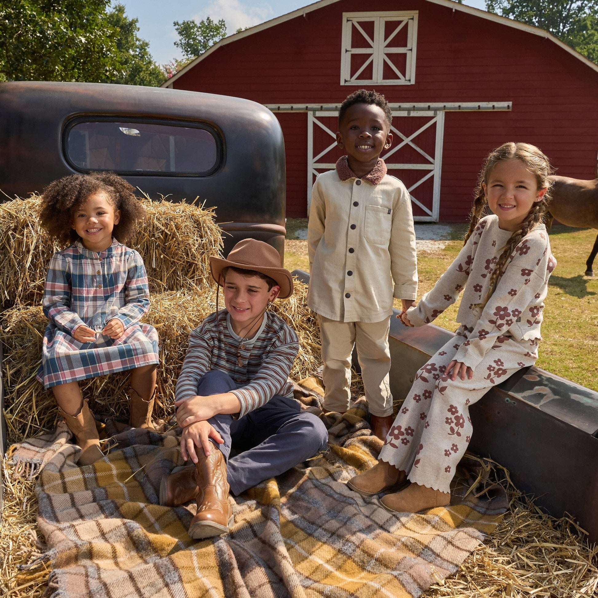 2-Piece Baby Girls Nutmeg Flowers Jacquard Seater Knit Top and Pant Set Outfits & Sets Gerber® 