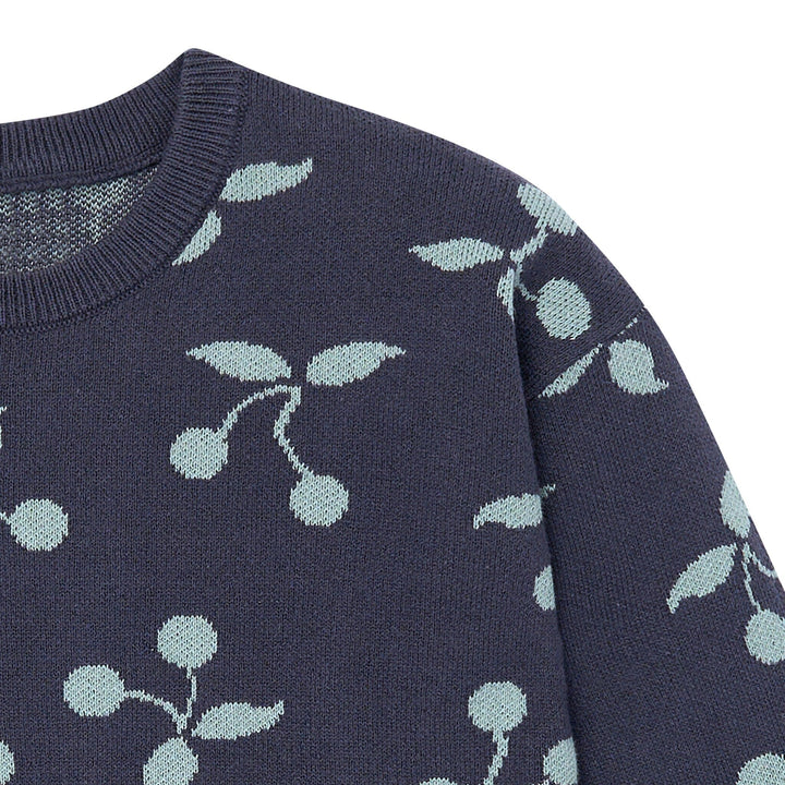 2-Piece Baby Girls Blue Fruit Jacquard Seater Knit Top and Pant Set Outfits & Sets Gerber® 