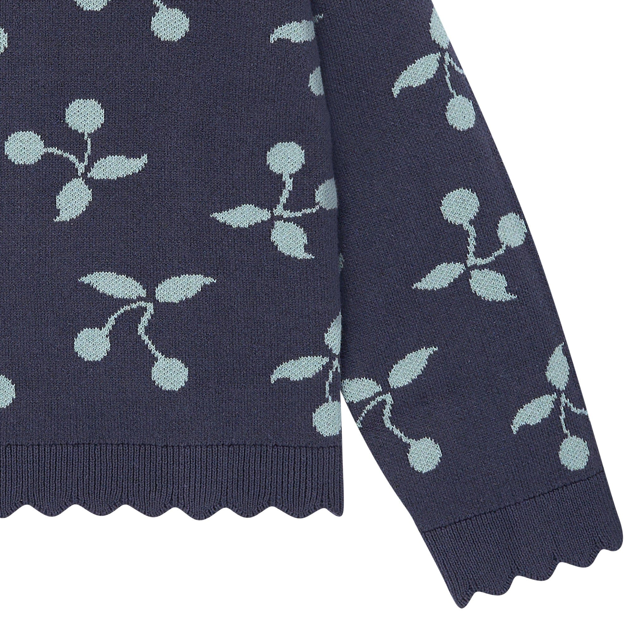 2-Piece Baby Girls Blue Fruit Jacquard Seater Knit Top and Pant Set Outfits & Sets Gerber® 