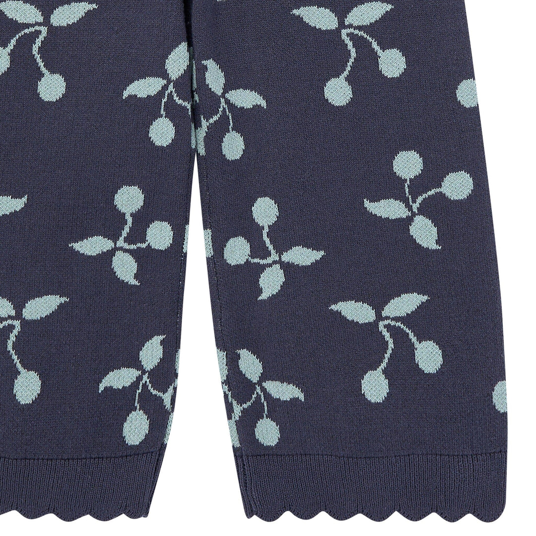 2-Piece Baby Girls Blue Fruit Jacquard Seater Knit Top and Pant Set Outfits & Sets Gerber® 