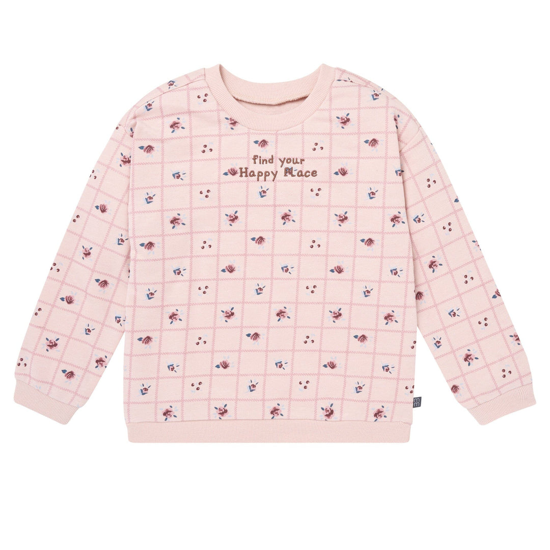 2-Piece Baby Girls Pink Happy Place Drop Shoulder Sweatshirt and Sweatpant Set Outfits & Sets Gerber® 