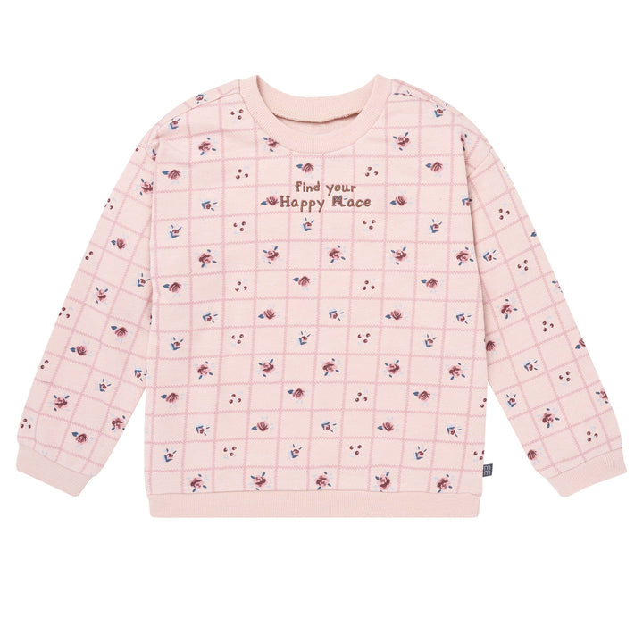 2-Piece Baby Girls Pink Happy Place Drop Shoulder Sweatshirt and Sweatpant Set Outfits & Sets Gerber® 