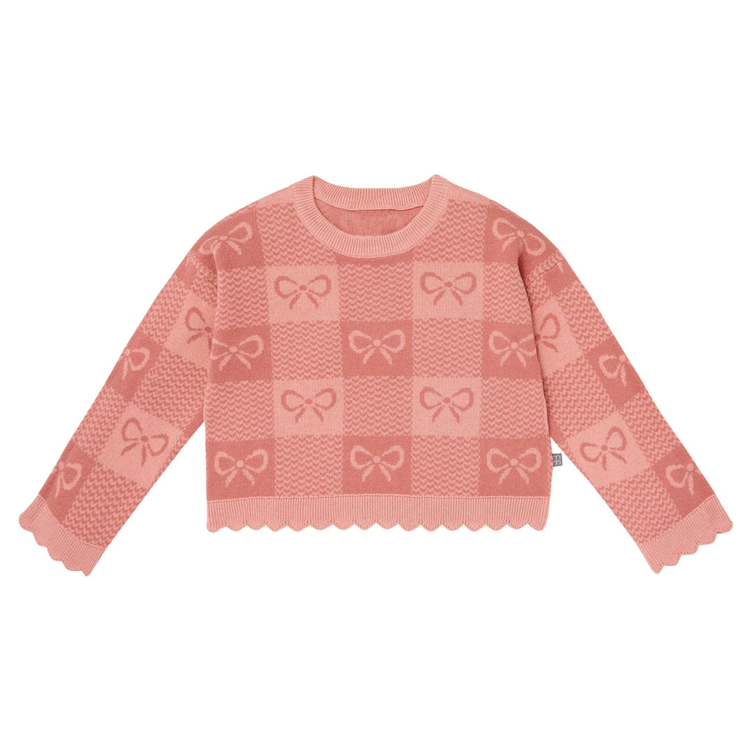 2-Piece Baby Girls Pink Ribbons Jacquard Seater Knit Top and Pant Set Outfits & Sets Gerber® 