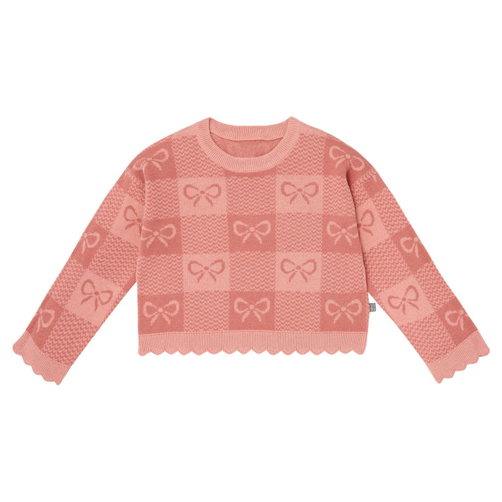 2-Piece Baby Girls Pink Ribbons Jacquard Seater Knit Top and Pant Set Outfits & Sets Gerber® 