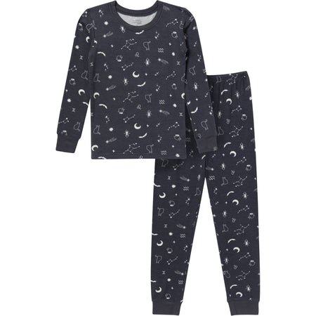 2-Piece Neutral Halloween Night Viscose Snug Fit Pajama Set