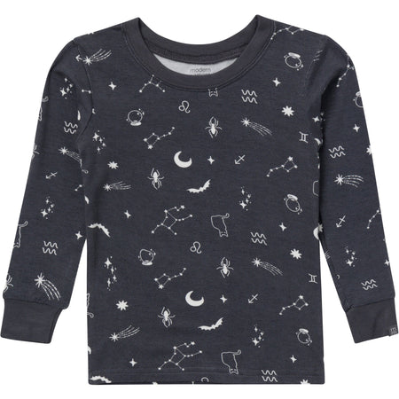 2-Piece Neutral Halloween Night Viscose Snug Fit Pajama Set
