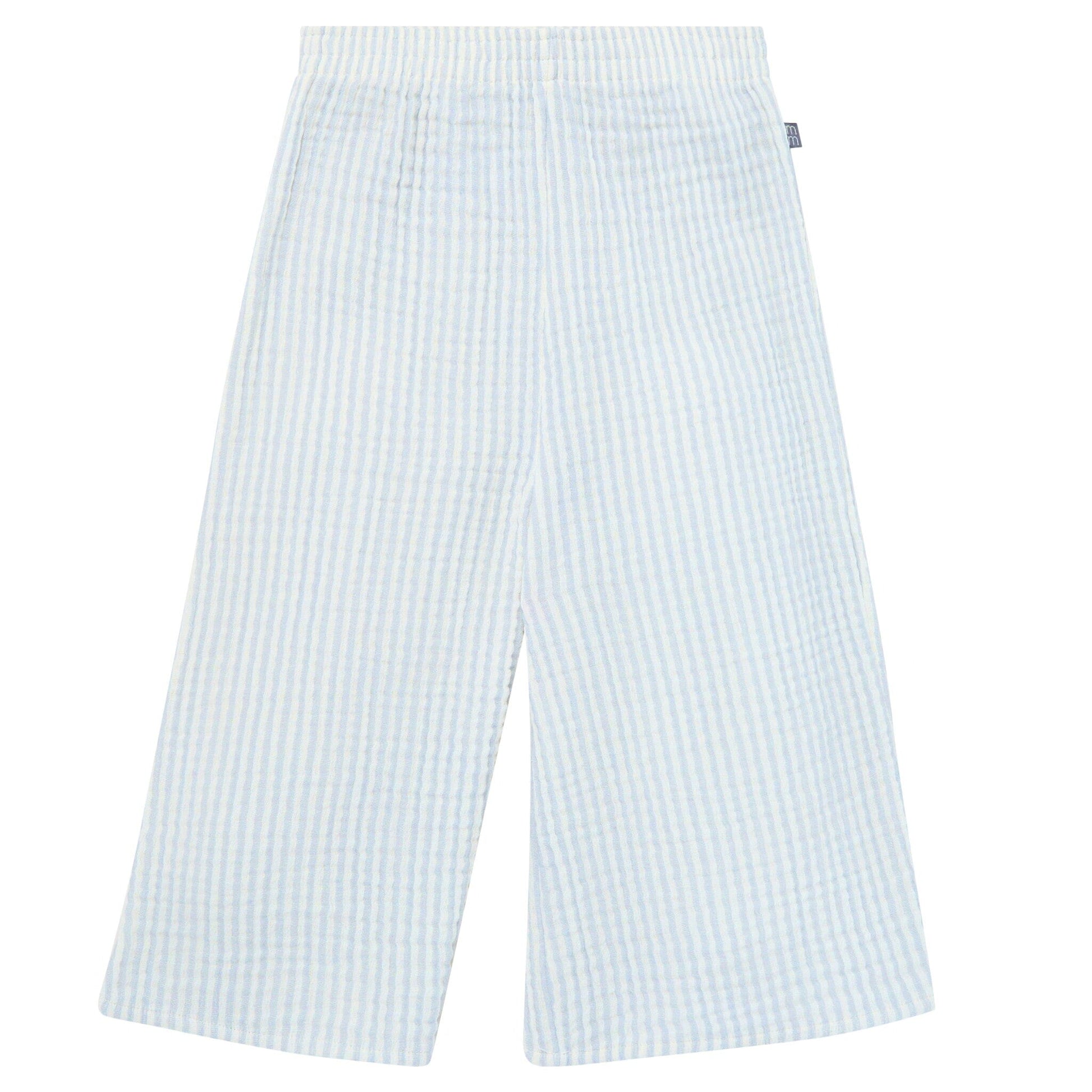2-Piece Infant & Toddler Girls Light Blue Stripe Cropped Pants Set outfits Modern Moments™ by Gerber® 