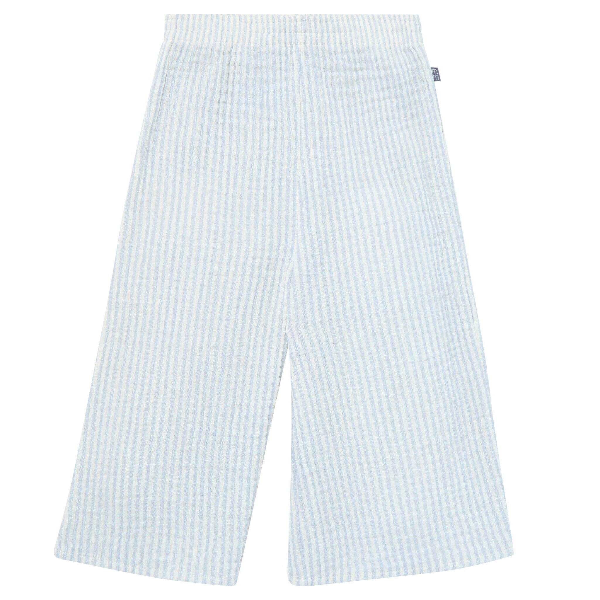2-Piece Infant & Toddler Girls Light Blue Stripe Cropped Pants Set outfits Modern Moments™ by Gerber® 