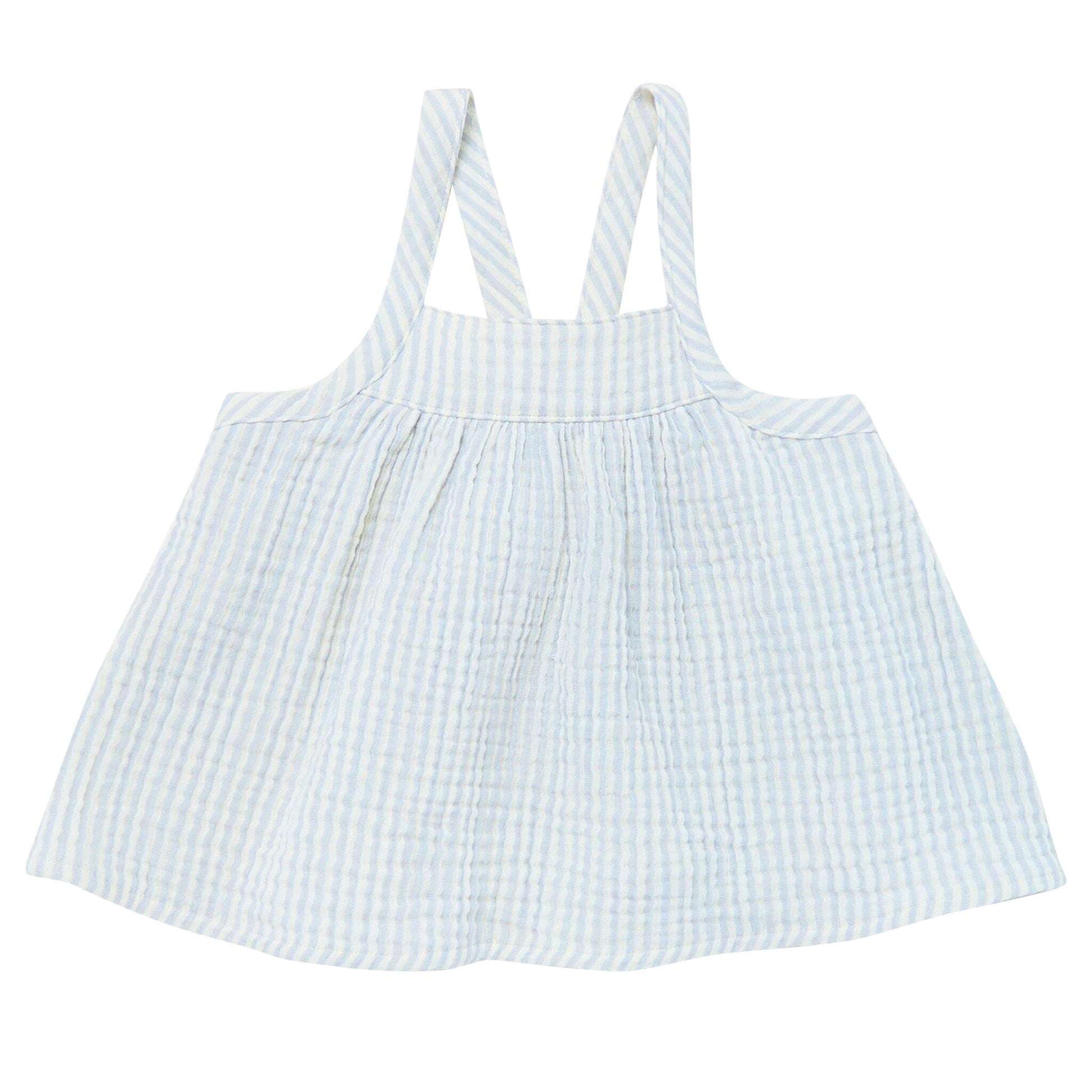 2-Piece Infant & Toddler Girls Light Blue Stripe Cropped Pants Set outfits Modern Moments™ by Gerber® 