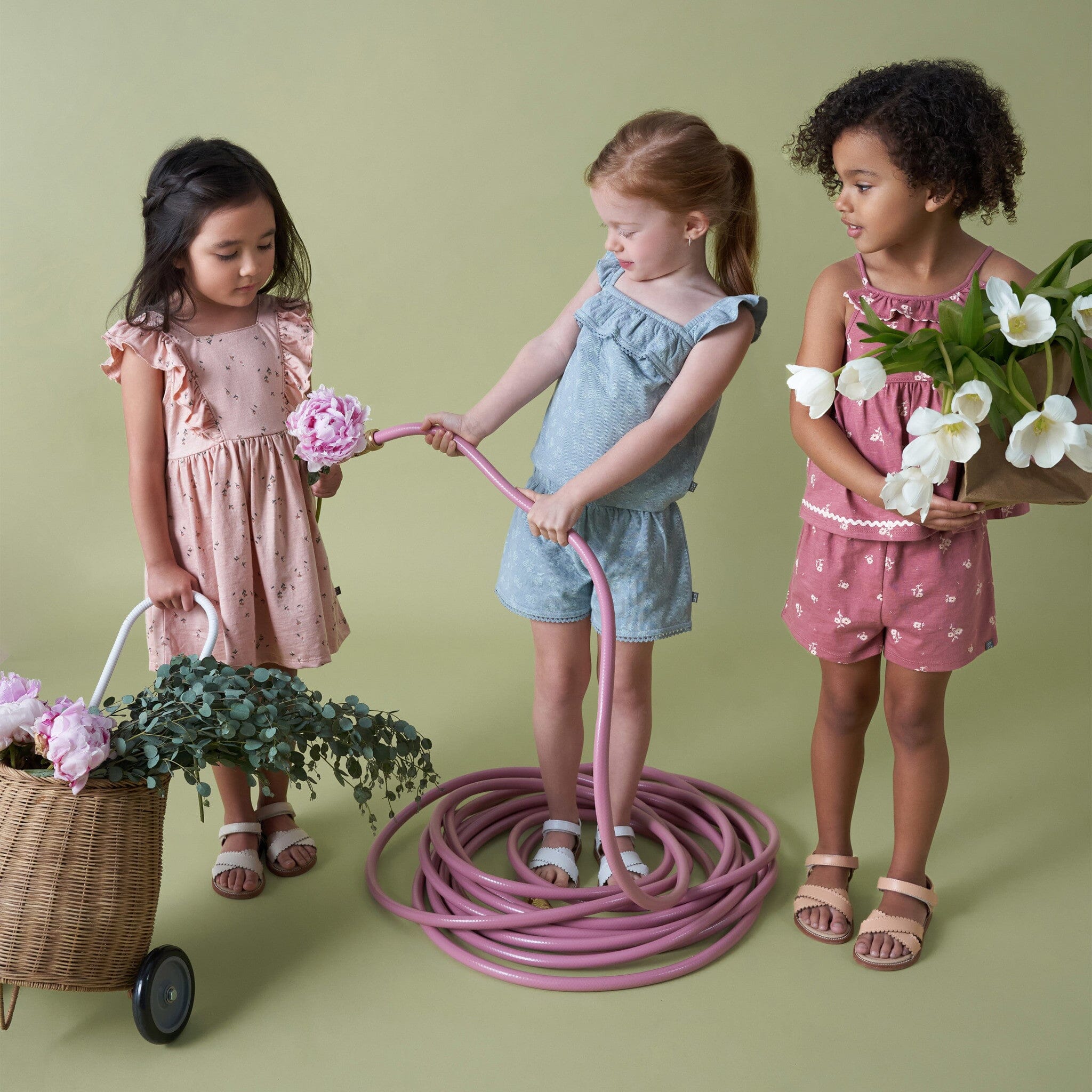 2-Piece Infant & Toddler Girls Medium Teal Floral Top and Shorts Set outfits Modern Moments™ by Gerber® 
