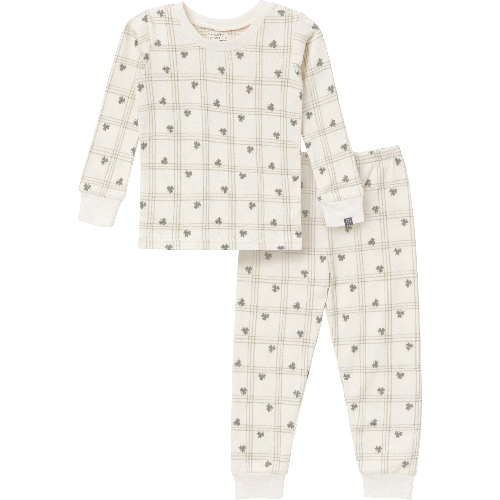 2-Piece Infant & Toddler Neutral Ivory Shamrock Tight Fitting Pajamas Set sleepwear Modern Moments™ by Gerber® 