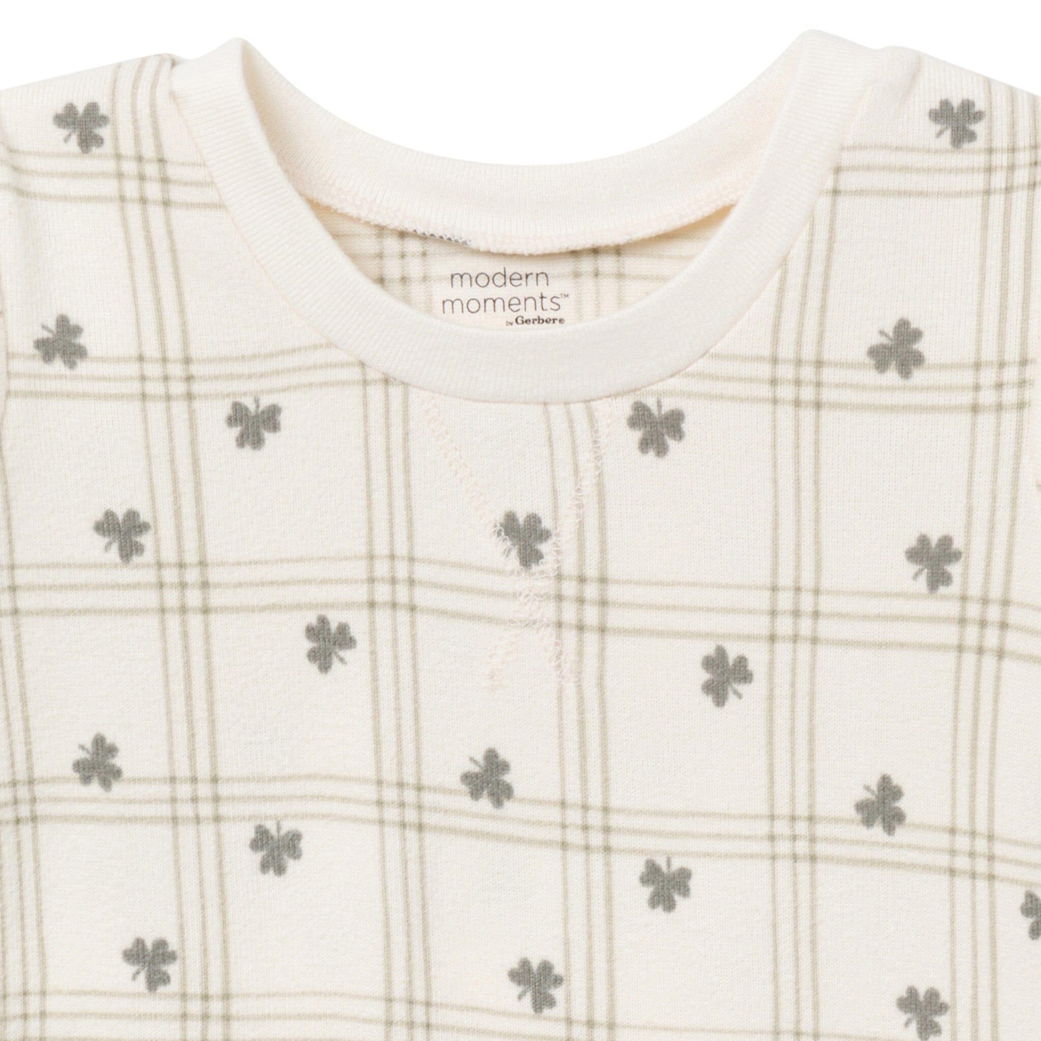 2-Piece Infant & Toddler Neutral Ivory Shamrock Tight Fitting Pajamas Set sleepwear Modern Moments™ by Gerber® 