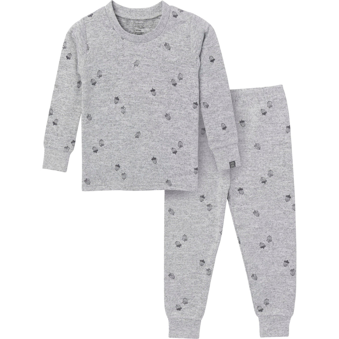 2-Piece Infant Toddler Neutral Grey Heather Acorn Hacci Pajama