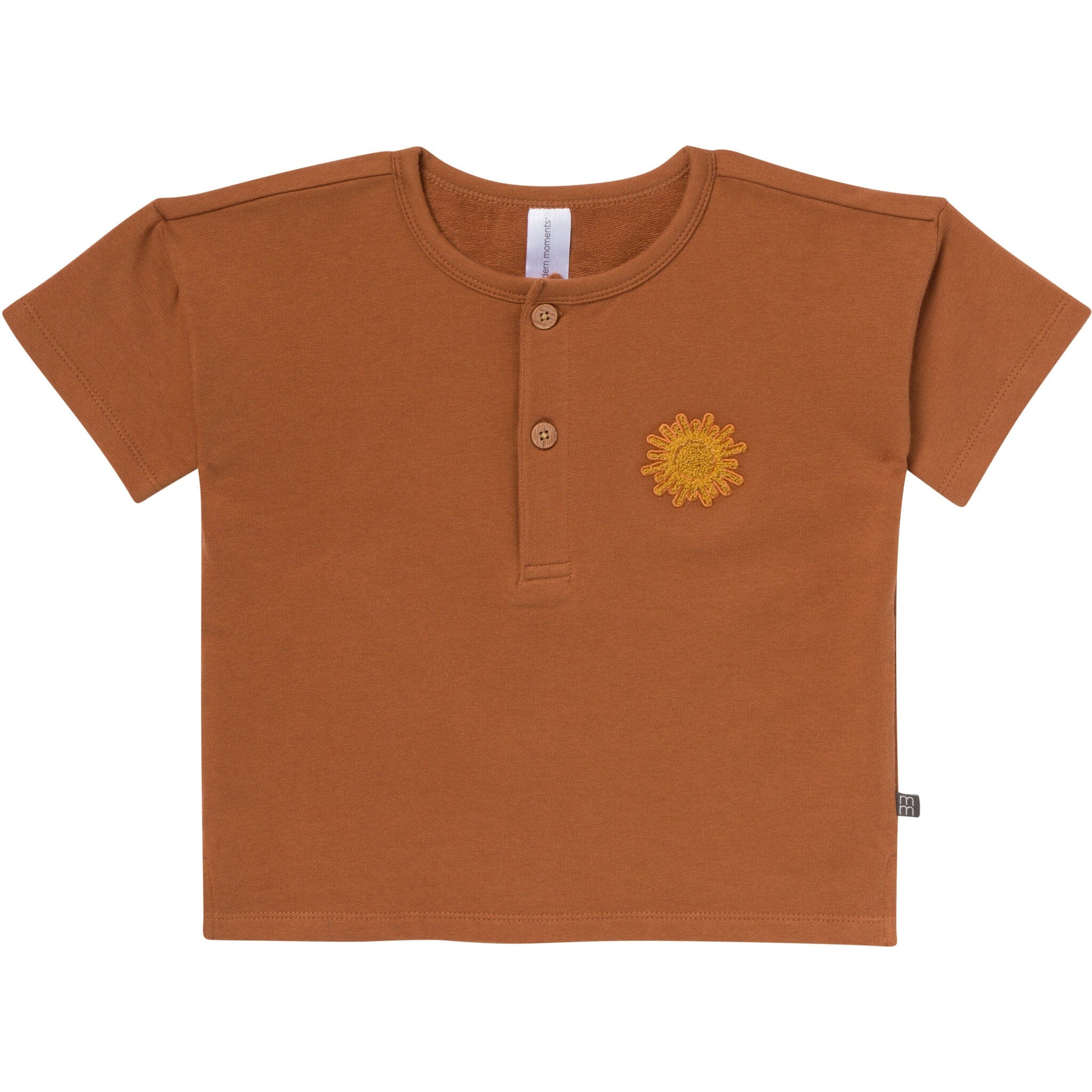 2-Piece Toddler Boys Medium Brown Henley Shirt and Shorts Set outfits Modern Moments™ by Gerber® 