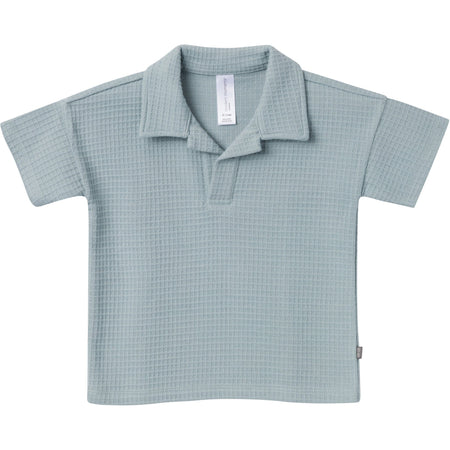 2-Piece Toddler Boys Teal Johnny Collar Shirt and Shorts Set
