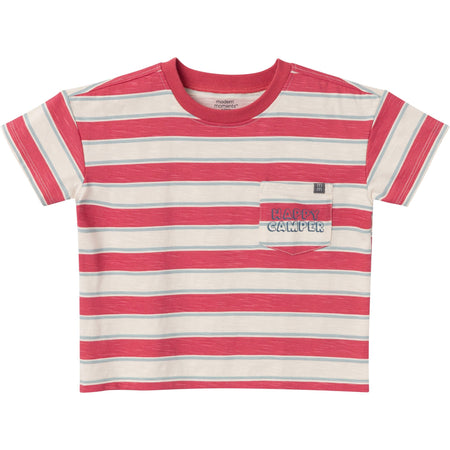 2-Piece Toddler Boys Coastal Stripe Top and Cargo Shorts Set