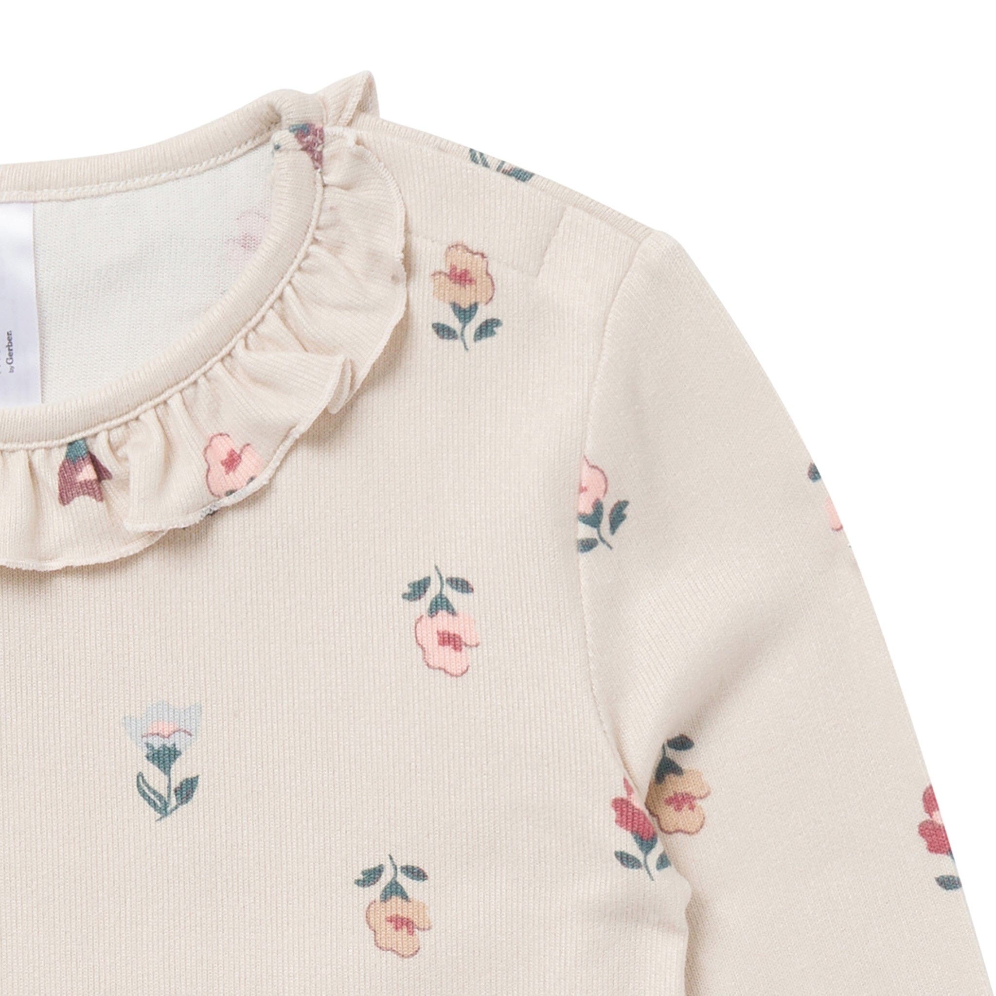 2-Piece Toddler Girls Light Gray Ruffle Collar Top and Flare Pant Set Outfits & Sets Gerber® 