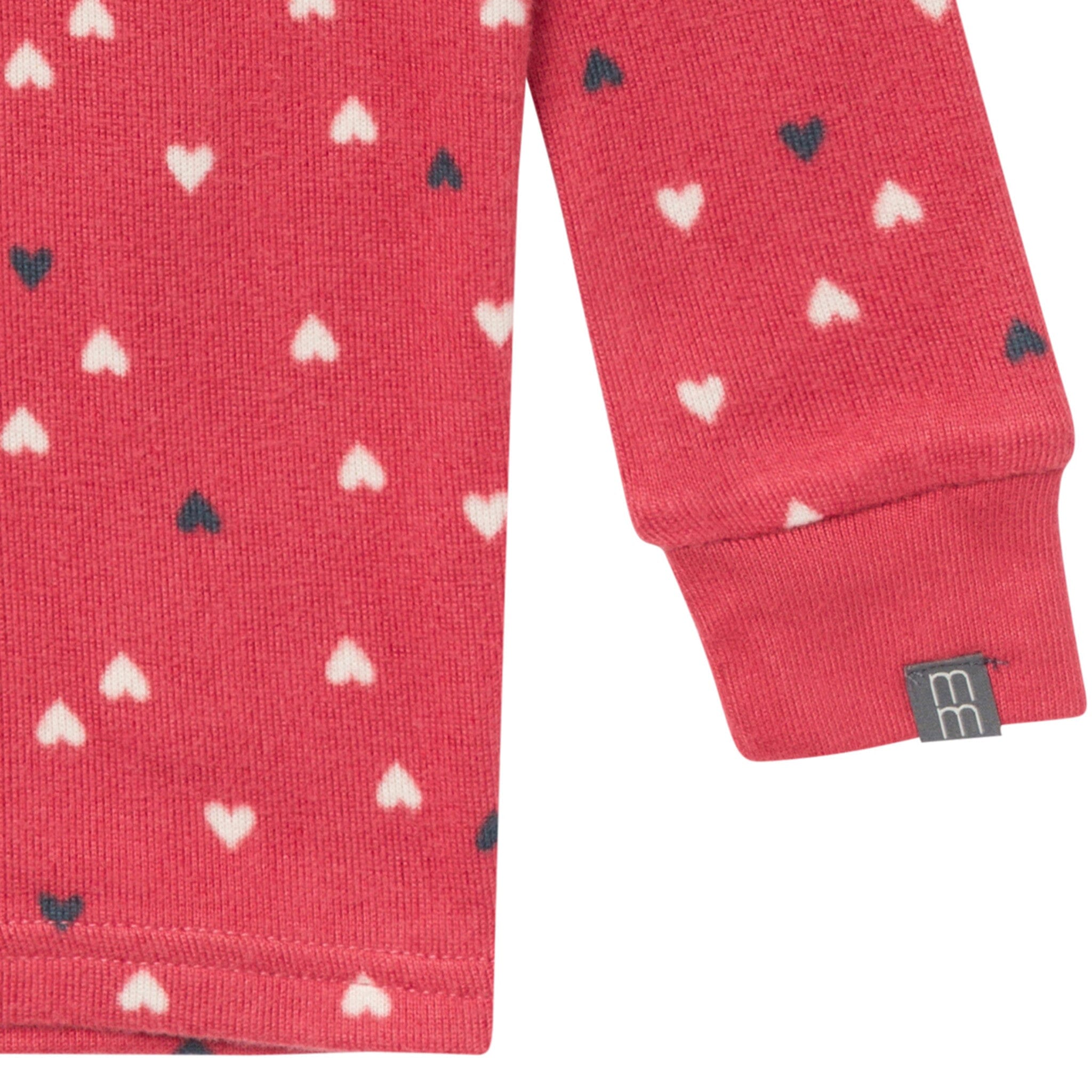 2-Piece Infant and Toddler Girls Red Hearts Tight Fitting Pajamas Set