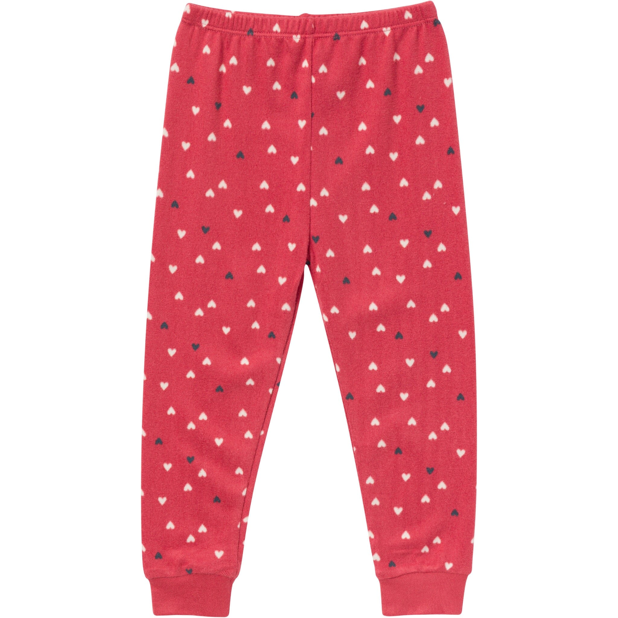 2-Piece Infant and Toddler Girls Red Hearts Tight Fitting Pajamas Set