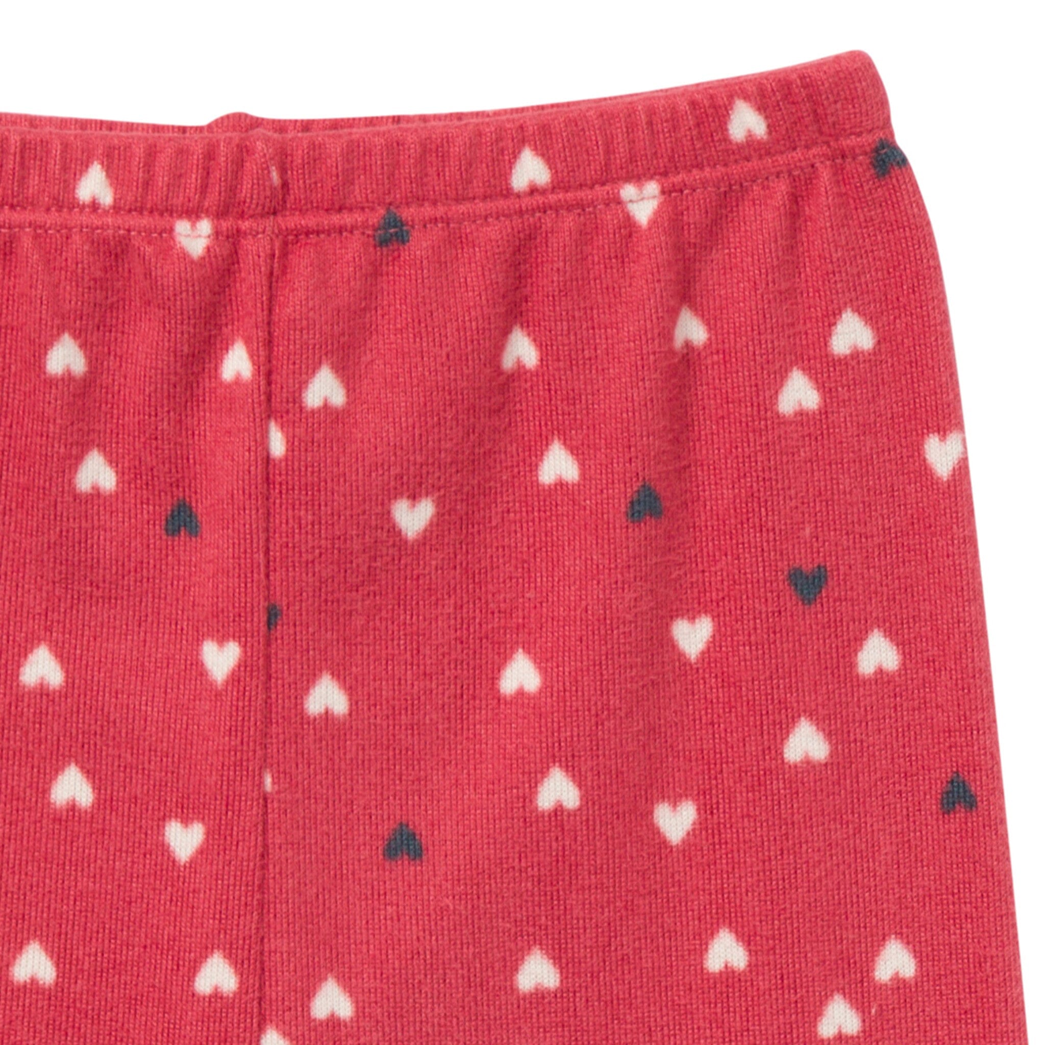 2-Piece Infant and Toddler Girls Red Hearts Tight Fitting Pajamas Set